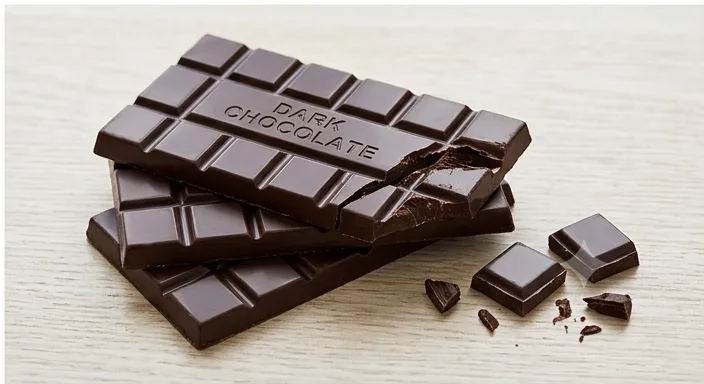 Squares of dark chocolate