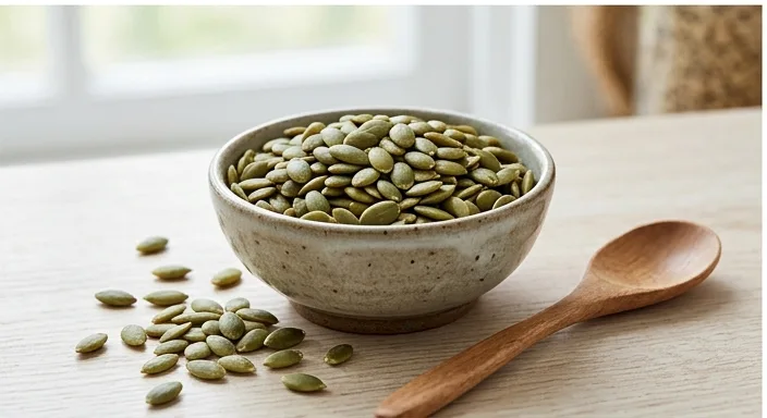 A bowl of pumpkin seeds