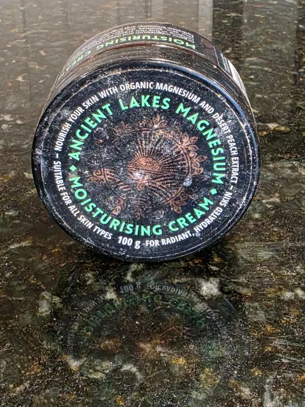 My jar of Ancient Lakes magnesium moisturising cream